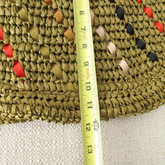 J. Crew Rafia and Ribbon Straw Shoulder Bag Size OS Woven Slouch - Picture 13 of 14